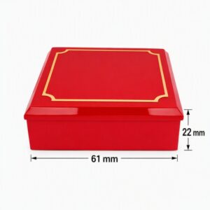 Bali Plastic Box Red with Gold Border