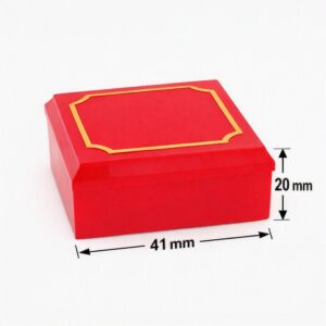 Studs Plastic Box Red with Gold Border