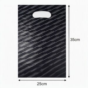 Carrier Bag Medium - Black with Silver Lines