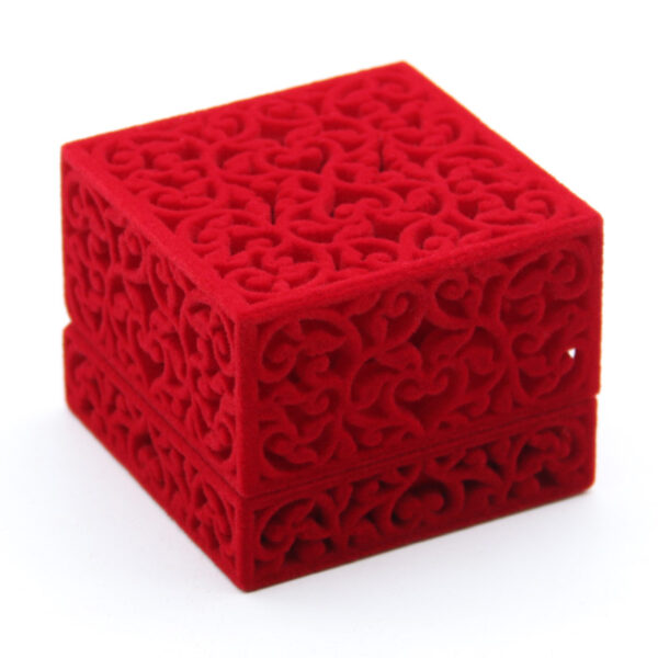 Earring Filigree Cube - Red - Image 2