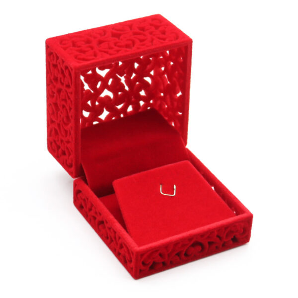 Earring Filigree Cube - Red