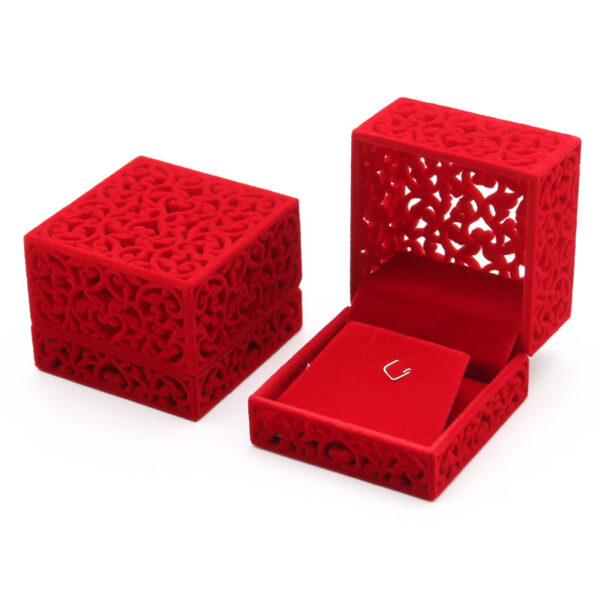 Earring Filigree Cube - Red - Image 4