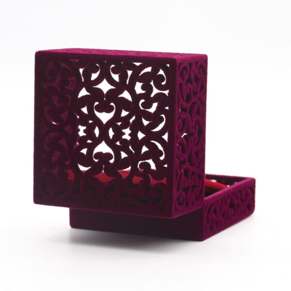 Earring Filigree Cube - Burgundy - Image 5