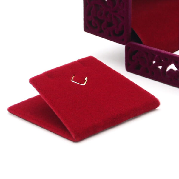 Earring Filigree Cube - Burgundy - Image 7