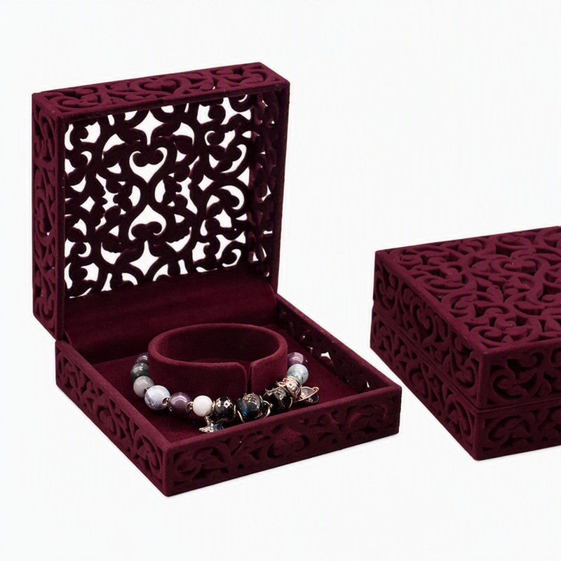 Single Bangle - Filigree Box - Burgundy - Image 3