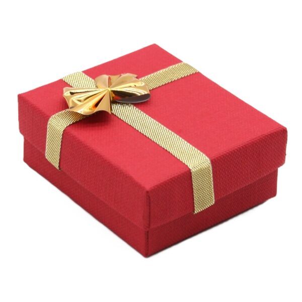 Earring Red with Gold Bow – Small