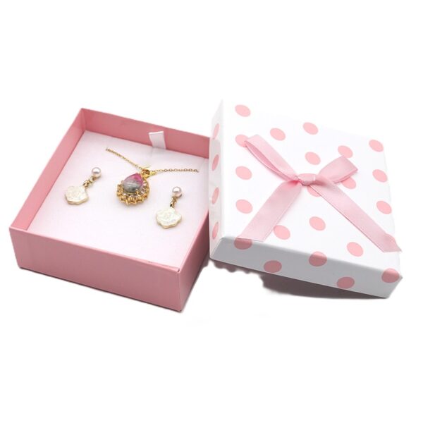 Earring Polka with Pink Bow – Large - Image 6