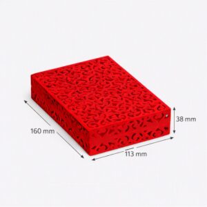 Chain and Pendant Box Filigree Medium - Red