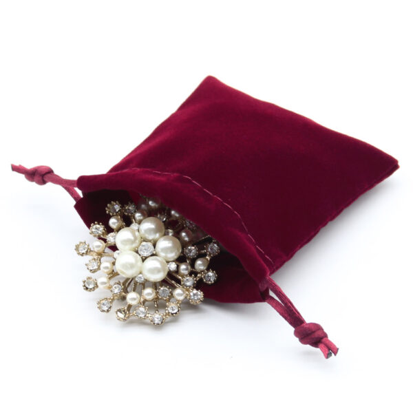 Pouch Velvet Small - Burgundy - Image 2