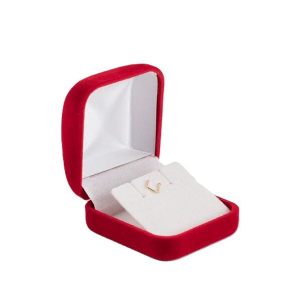 Earring Velvet Cuboid - Burgundy - Image 2