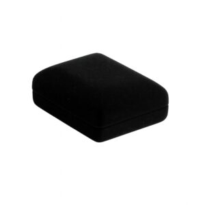 Earrings Pendant Velvet Rectangle - Black