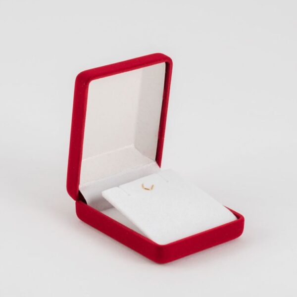 Earring Pendant Velvet Rectangle - Maroon - Image 2