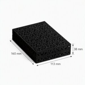 Chain and Pendant Box Filigree Medium - Black