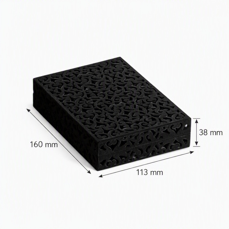 Chain and Pendant Box Filigree Medium - Black