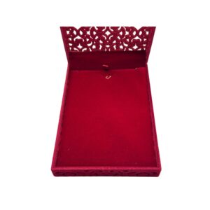 Chain and Pendant Box Filigree Medium - Maroon