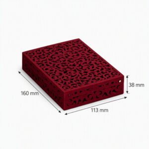 Chain and Pendant Box Filigree Medium - Maroon