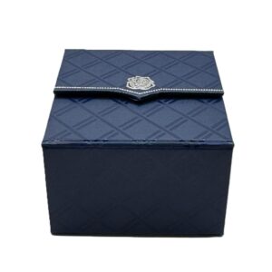 Ring Box Premium Silver Rose Blue