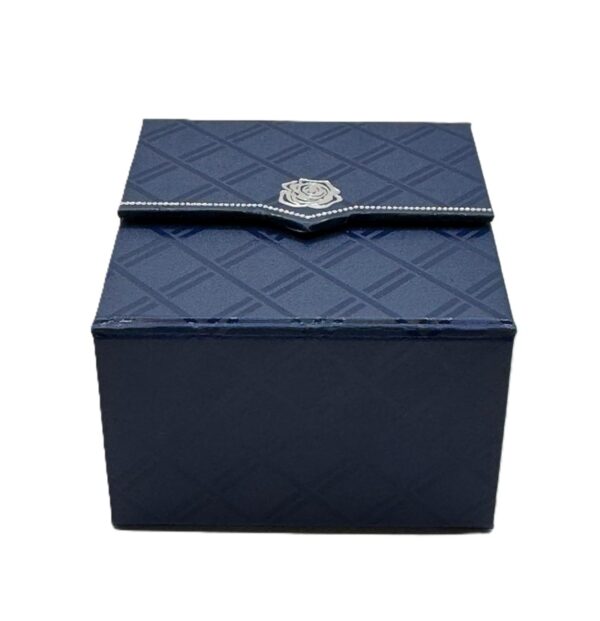 Ring Box Premium Silver Rose Blue