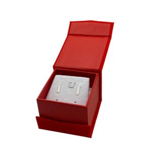 Earring Jhumki Magnet Velvet Red