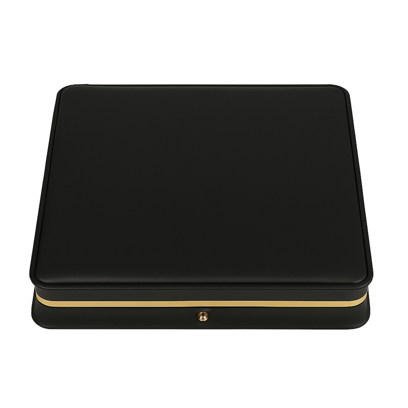 Gani Premium Leatherette Large w Earring - Black