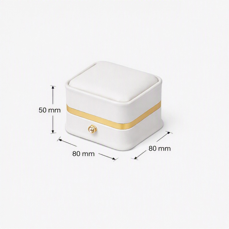 Ring Box Premium Leatherette - Beige