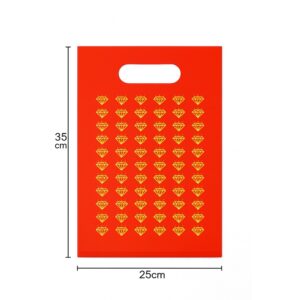 Carrier Bag Red with Diamonds Pattern – Medium