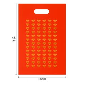 Carrier Bag Red with Diamonds Pattern – Large