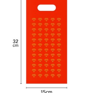 Carrier Bag Red Diamonds Pattern – Narrow Long 1