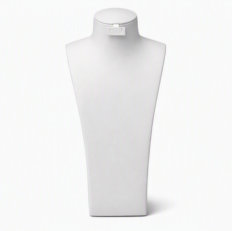 Bust Wide Chest Form Neck Earrings White - Large